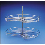 32 in. Kidney Shape Chrome Lazy Susan 