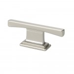 THIN SQUARE TRANSITIONAL T CABINET PULL SATIN NICKEL