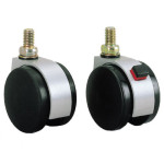 TWIN WHEEL CASTER, THREADED BOLT TYPE, FA-55-NS