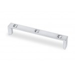 RECTANGULAR PULL WITH 3 CRYSTALS CHROME