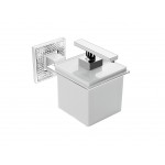 BA0085-263, Diamond Wall Soap Dispenser W 4 1/8"x D 4 1/8"x H 3 5/6"chrome / white
