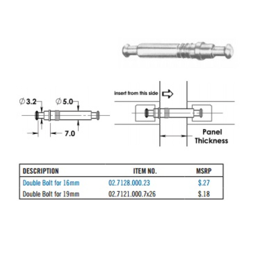 Double Bolt for 19mm