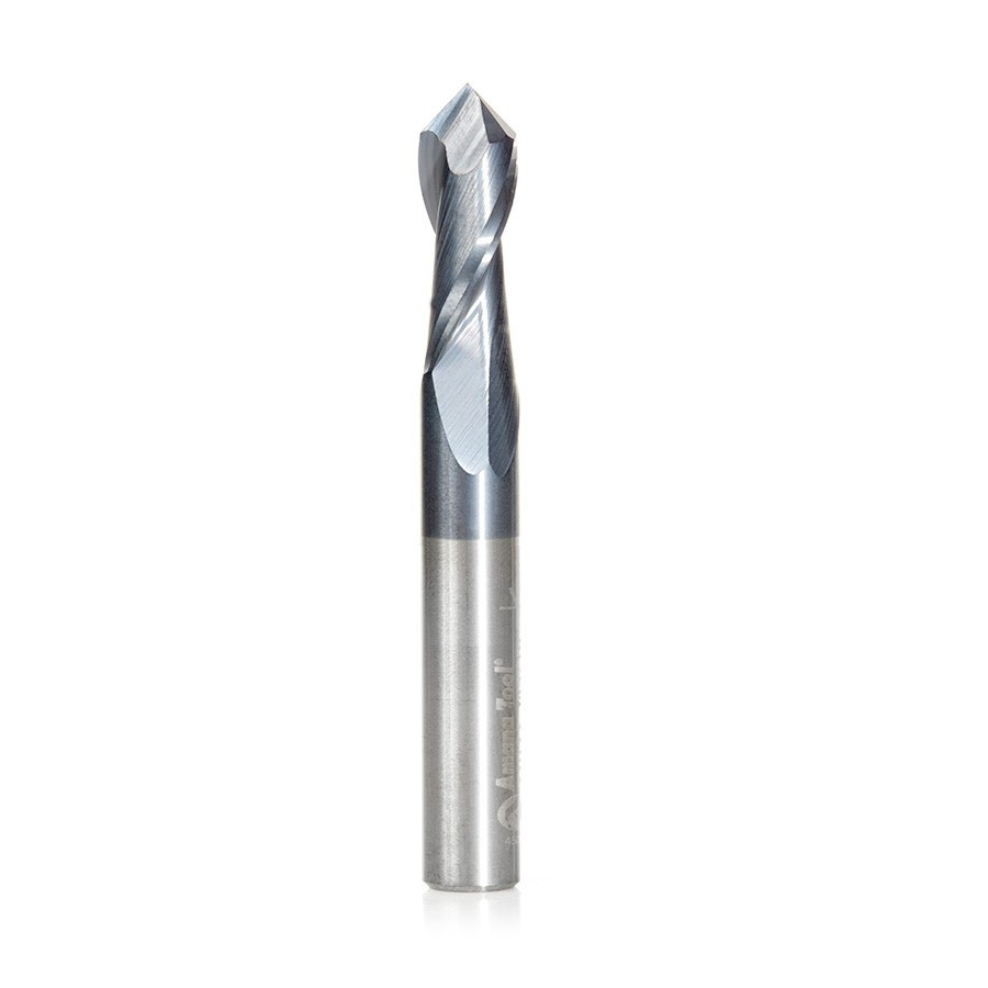 51653 High Performance CNC Solid Carbide 90 Degree 'V' Spiral Drills with AlTiN Coating 2-Flute x 5/16 Dia x 7/8 x 5/16 Shank x 2-1/2 Inch Long Up-Cut Router Bit/End Mill