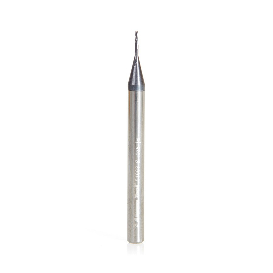 51663 AlTiN Coated CNC Steel, Stainless Steel & Composite Square Mini End Mill 0.025 Dia x 0.075 x 1/8 Shank