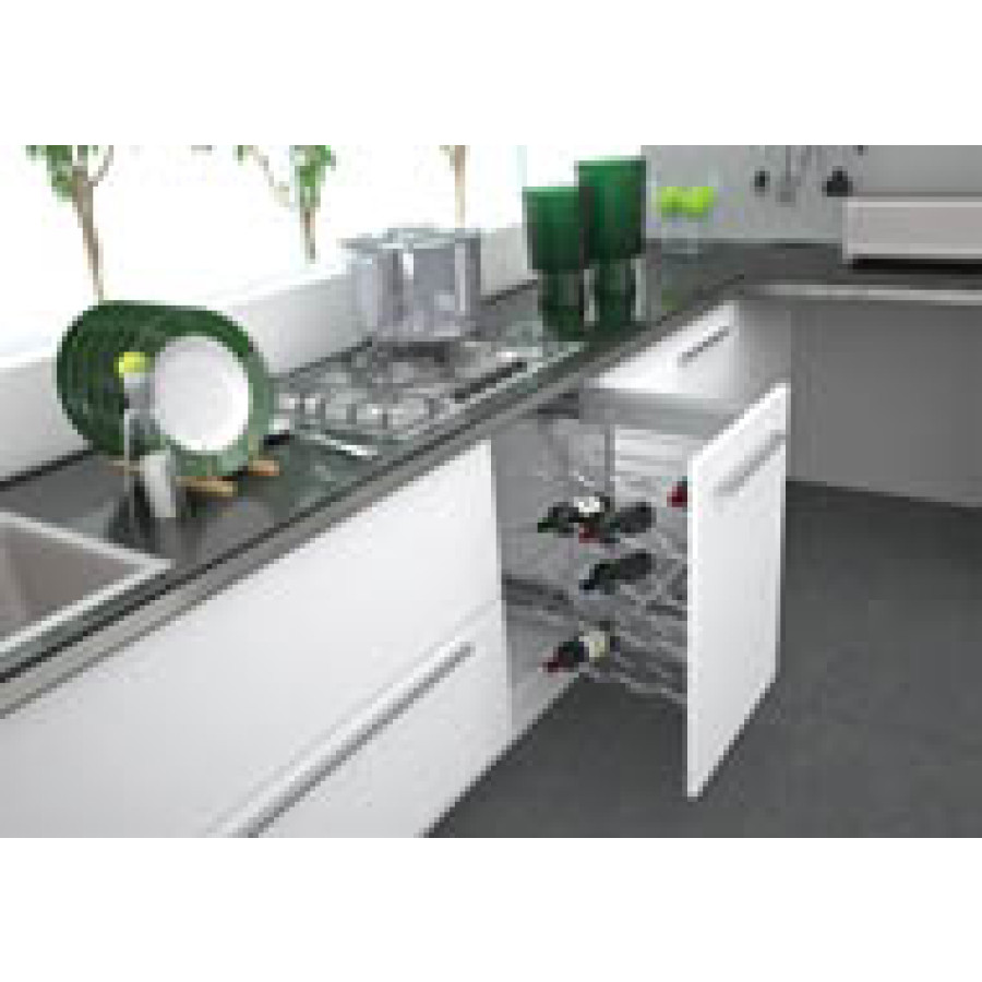 18 in. Chrome Wine Rack Base Organizer with Soft-Close