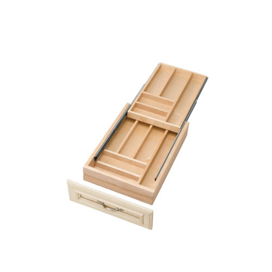 Base 18 Double Tiered Cutlery DrawerNaturalWood - Maple