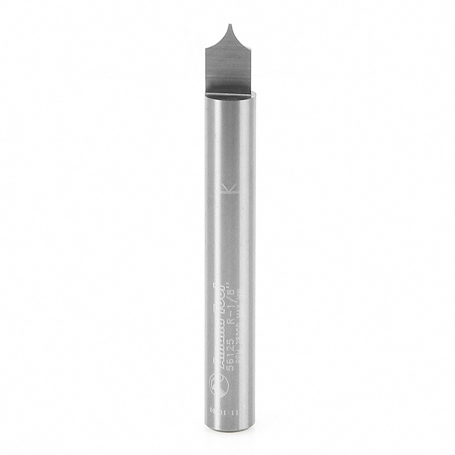 56125 Solid Carbide Point Cutting Roundover 1/8 Radius x 1/4 Dia x 5/16 x 1/4 Shank Router Bit