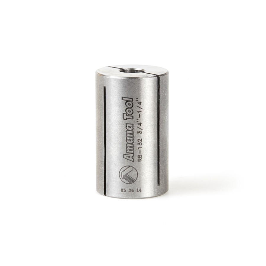 RB-132 High Precision Steel Router Collet Reducer 3/4 Overall Dia x 1/4 Inner Dia x 1-1/4 Inch Long