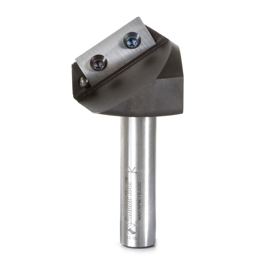 RC-1175 V-Groove 110 Deg. Double Edge Folding for Shaping Composite Panels 2mm Tip Width x 37/64 x 1-47/64 Dia. x 1/2 Inch Shank Solid Carbide Insert Knife