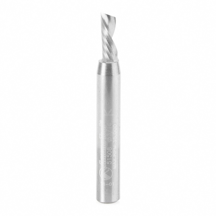 51508 Solid Carbide CNC Spiral 'O' Flute, Aluminum Cutting 3/16 Dia x 1/2 x 1/4 Inch Shank Down-Cut