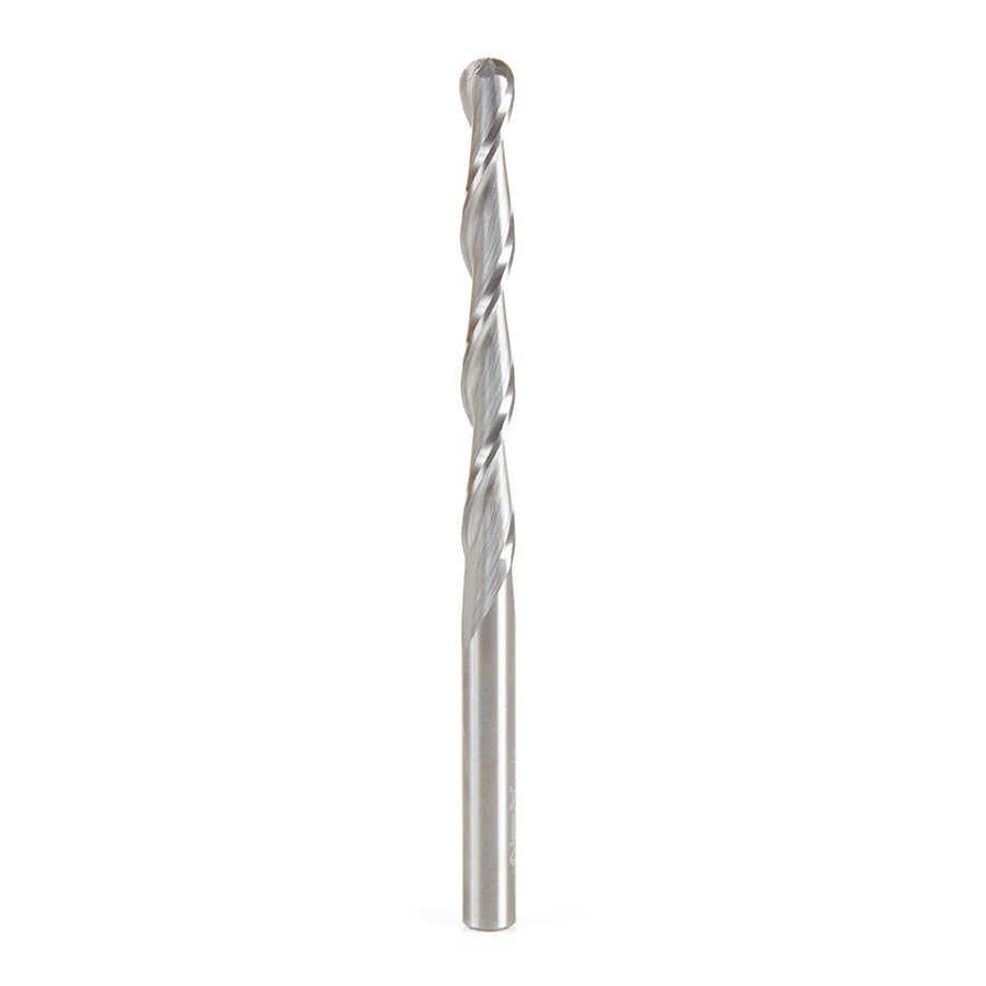 46032 Solid Carbide CNC Foam Cutting Up-Cut Ball End Spiral 1/4 Dia x 2-1/4 x 1/4 Shank x 4 Inch Long Router Bit