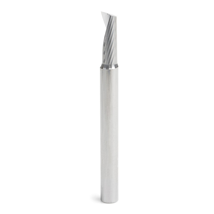 51638 Metric Solid Carbide CNC Spiral 'O' Single Flute, Plastic Cutting 6 Dia x 16 x 6 Shank x 63mm Long Up-Cut Router Bit