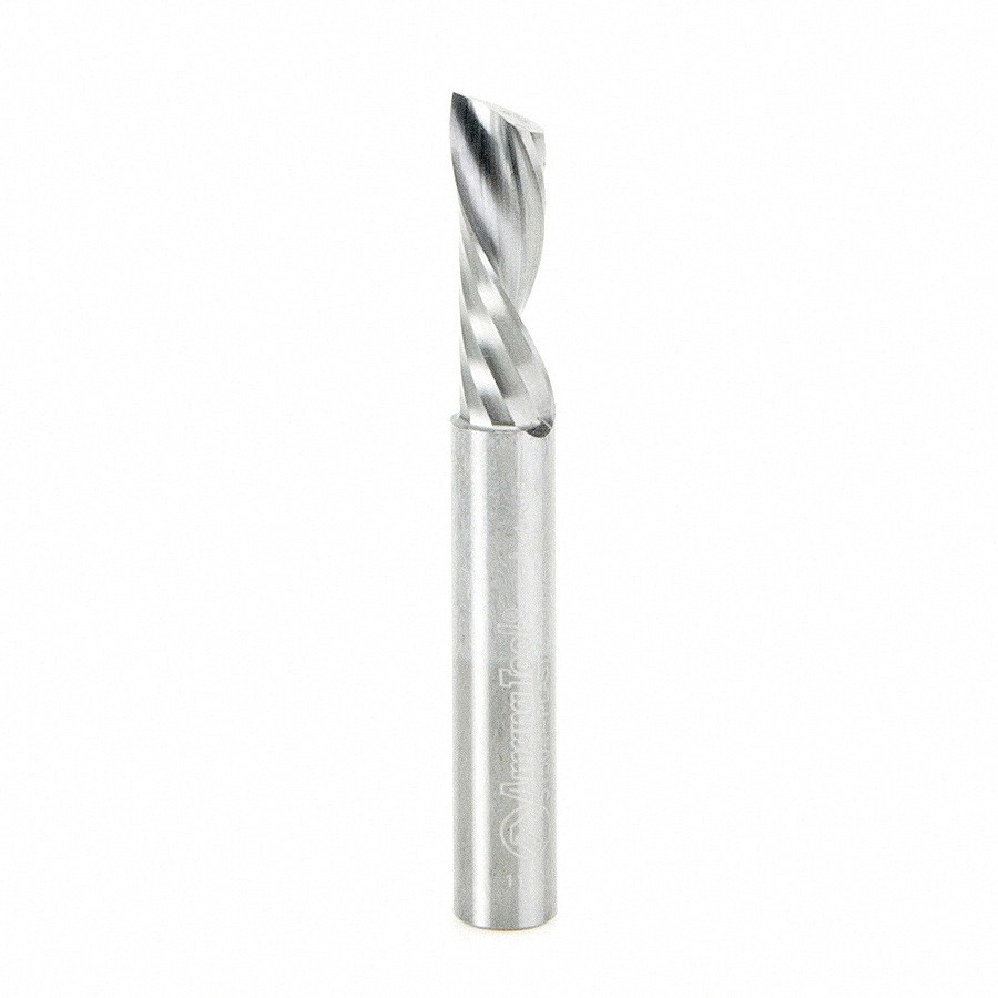 51504 Solid Carbide CNC Spiral 'O' Flute, Plastic Cutting 1/4 Dia x 3/4 x 1/4 Inch Shank Down-Cut