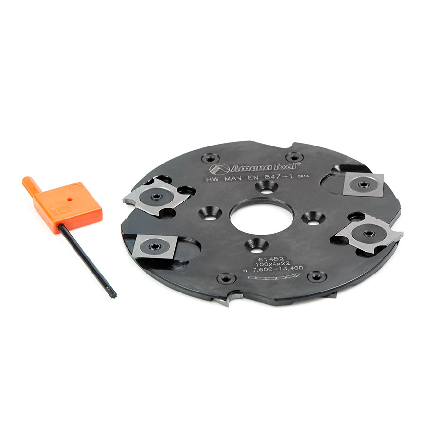 61452 Insert Carbide Lamello Biscuit Jointer 100mm Dia x 4mm x 4+4 Teeth x 22mm Bore