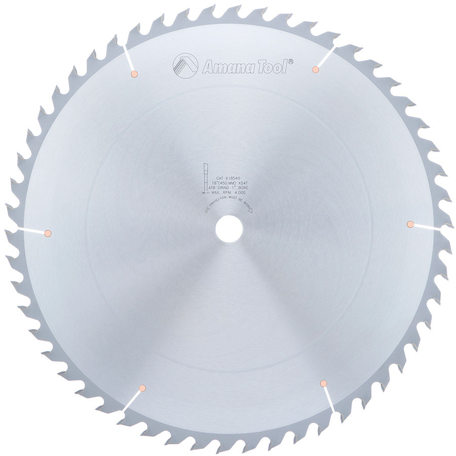 618540 Carbide Tipped General Purpose 18 Inch Dia x 54T ATB, 20 Deg, 1 Inch Bore