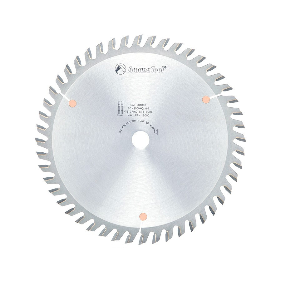684800 Carbide Tipped Cut-Off and Crosscut 8 Inch Dia x 48T ATB, 10 Deg, 5/8 Bore