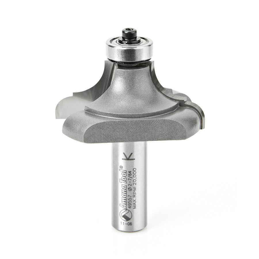 49557 Carbide Tipped Table Edge Cove & Thumbnail 1/4 x 7/16 Radius x 2-7/64 Dia x 27/32 x 1/2 Inch Shank