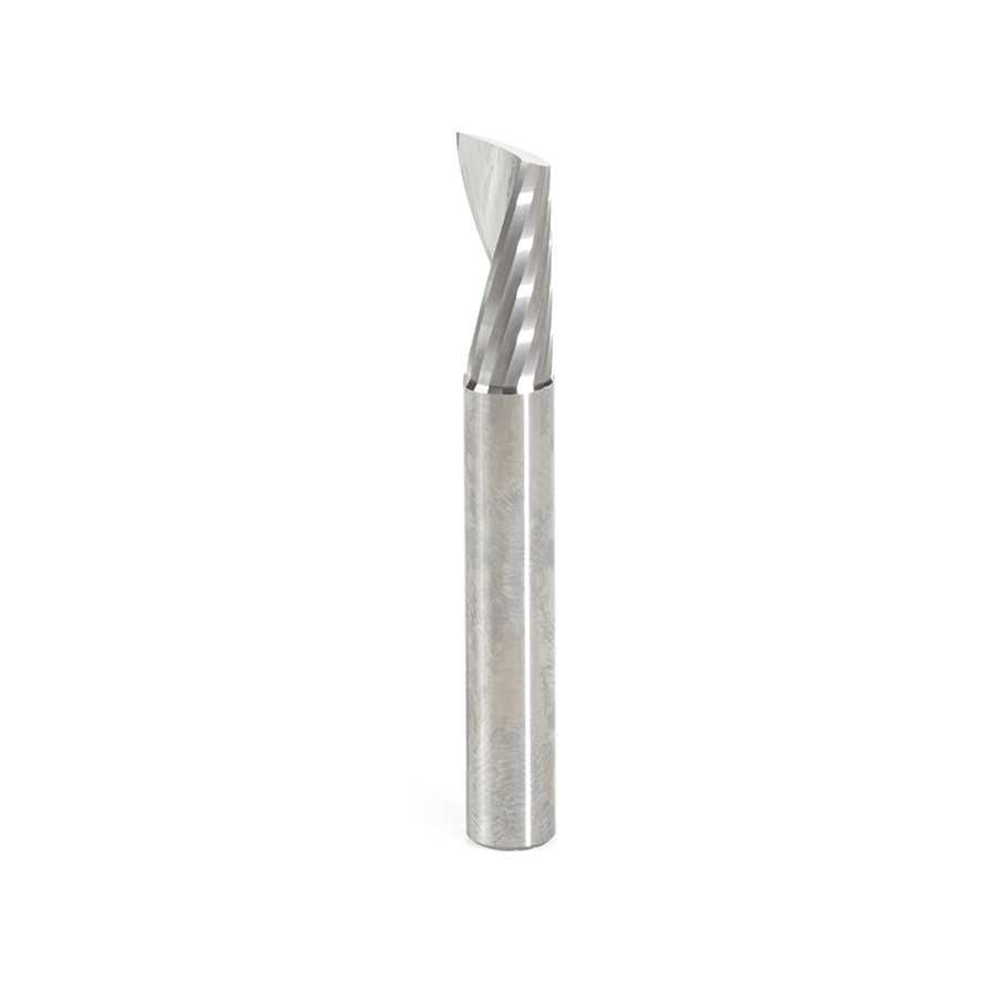 51451 Solid Carbide CNC Spiral 'O' Single Flute, Aluminum Cutting 9/32 Dia x 5/8 x 1/4 Shank x 2 Inch Long Up-Cut Router Bit with Mirror Finish