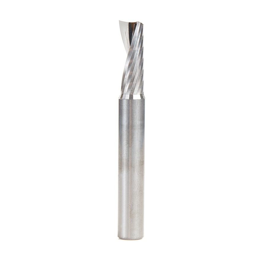 51378 Solid Carbide CNC Spiral 'O' Single Flute, Aluminum Cutting 3/8 Dia x 1 x 3/8 Shank x 3 Inch Long Up-Cut Router Bit