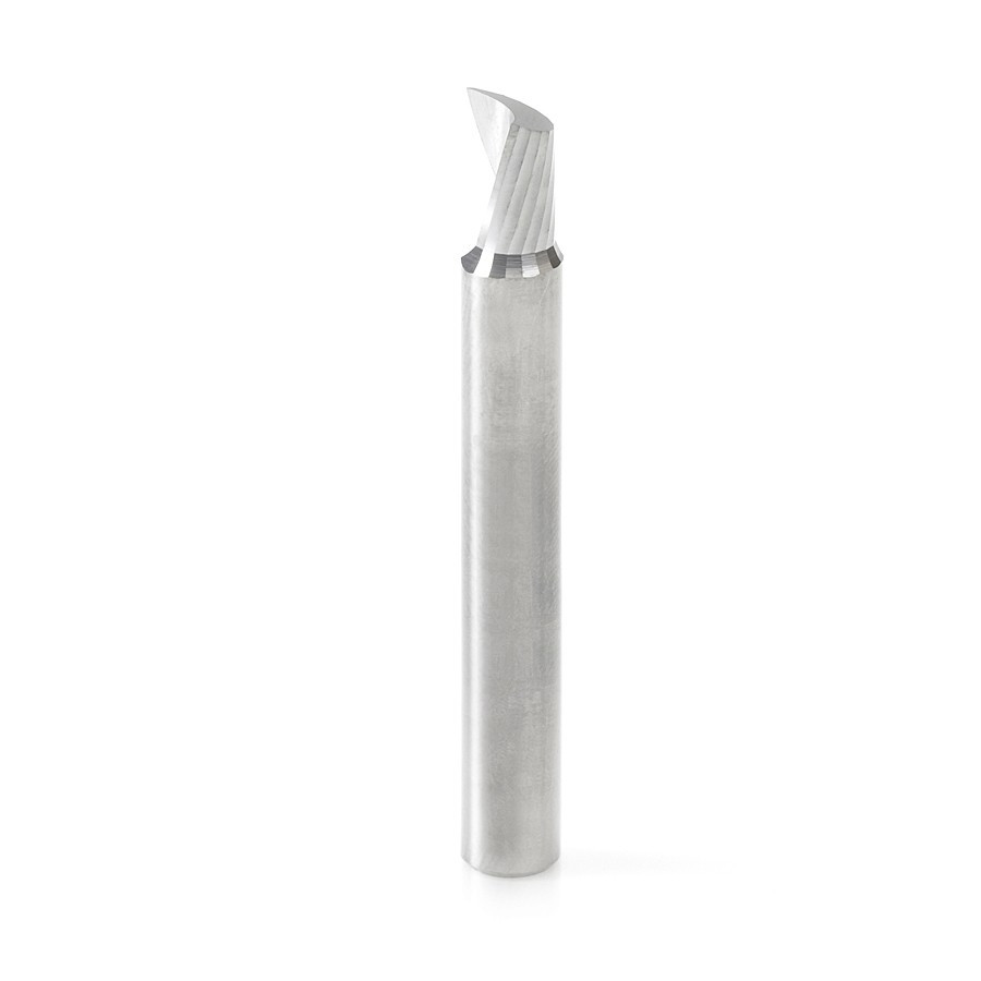 51479 Solid Carbide CNC Spiral 'O' Single Flute, Aluminum Cutting 1/4 Dia x 3/8 x 1/4 Shank x 2 Inch Long Up-Cut Router Bit