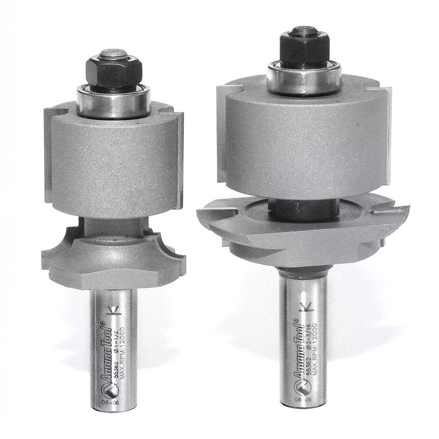 55362 Carbide Tipped Large Divided Light Door 2-3/16 Dia x 1-5/8 x 1/4 Radius x 1/2 Inch Shank Set for 7/8 - 1-1/2 Material.