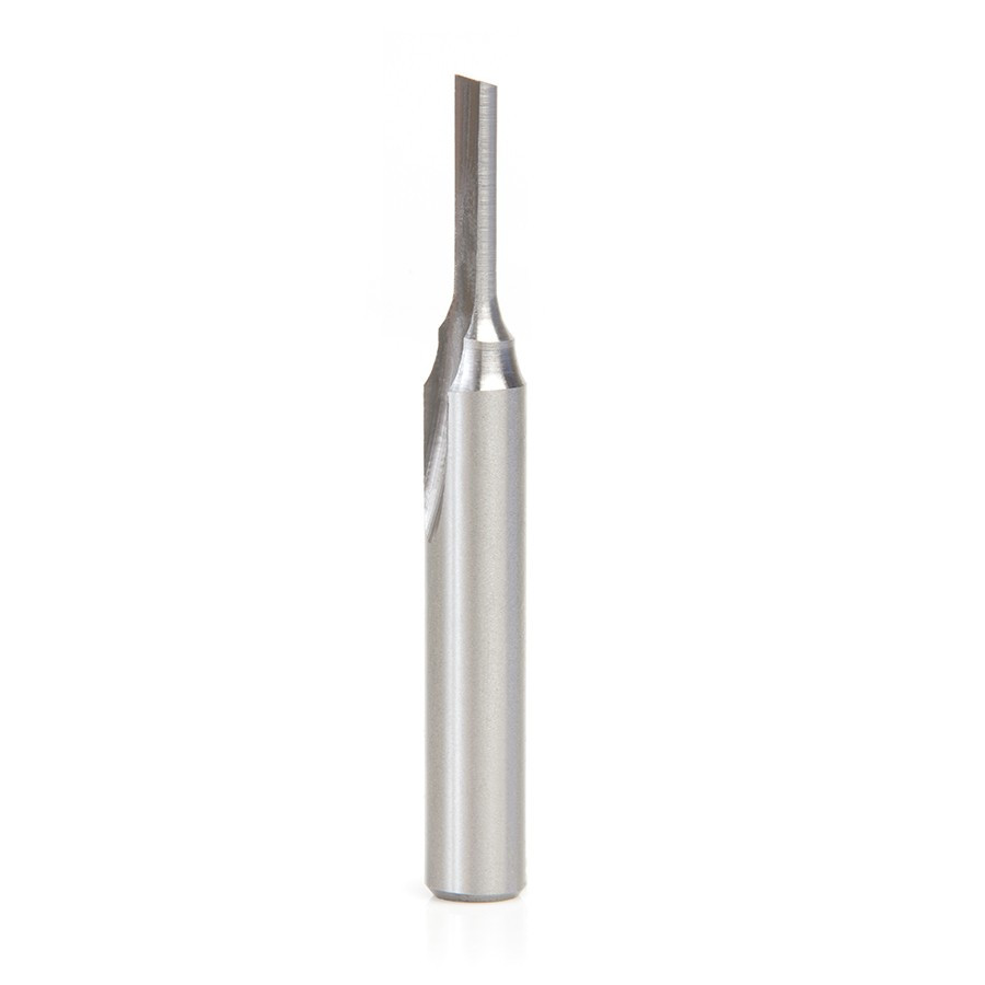 HSS1500 HSS Single Straight 'O' Flute Plastic Cutting 1/8 Dia x 1/2 x 1/4 Inch Shank