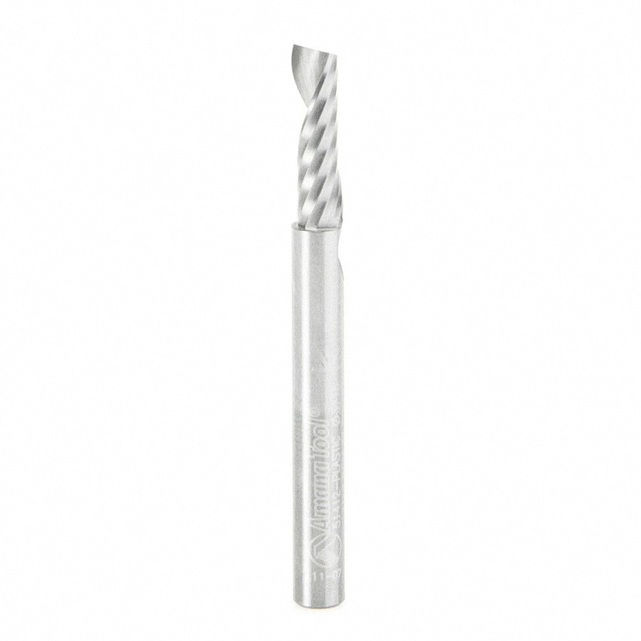51412 Solid Carbide CNC Spiral 'O' Flute, Plastic Cutting 3/16 Dia x 5/8 x 3/16 Shank Up-Cut Router Bit