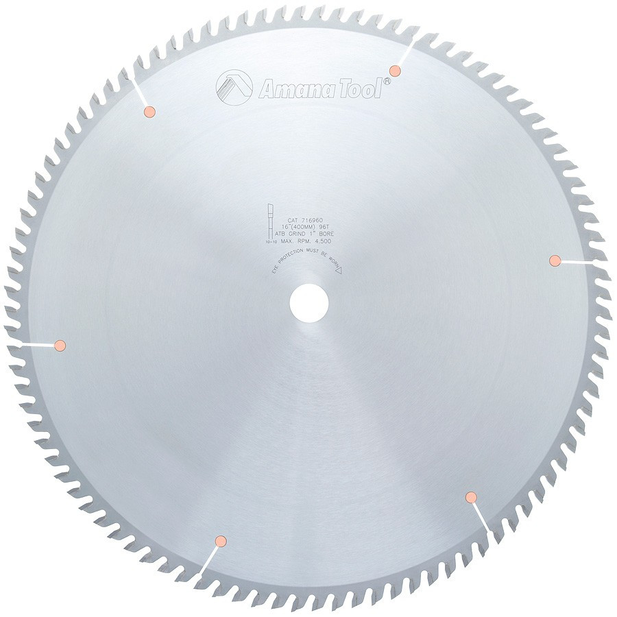 716960 Carbide Tipped Heavy Duty Cut-Off and Crosscut 16 Inch Dia x 96T ATB, 10 Deg, 1 Inch Bore