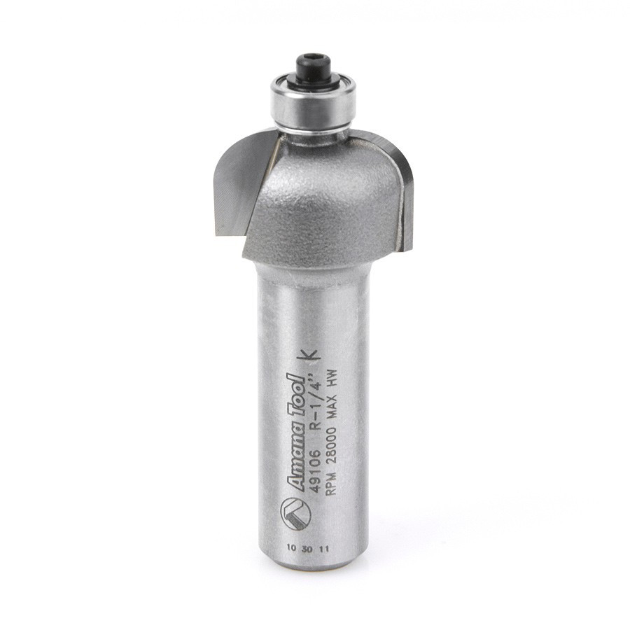 49106 Carbide Tipped Cove 1/4 Radius x 1 Inch Dia x 1/2 x 1/4 Shank