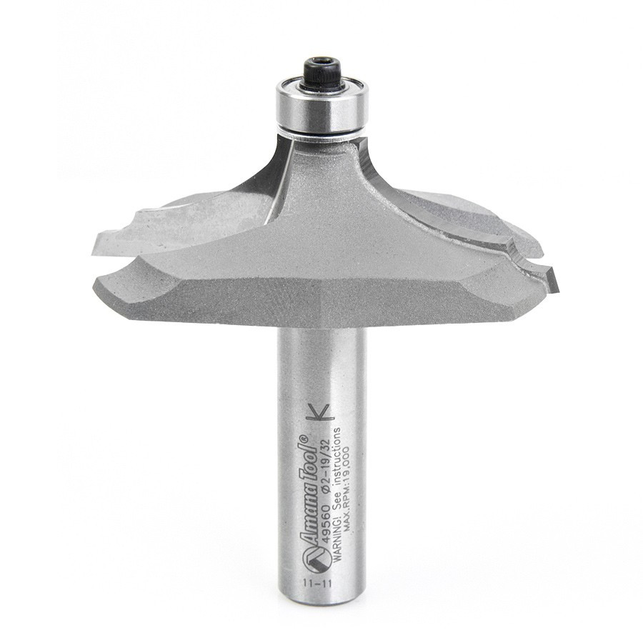 49560 Carbide Tipped Table Edge -Thumbnail & Bead 11/64 x 1-3/32 Radius x 2-9/16 Dia x 3/4 x 1/2 Inch Shank