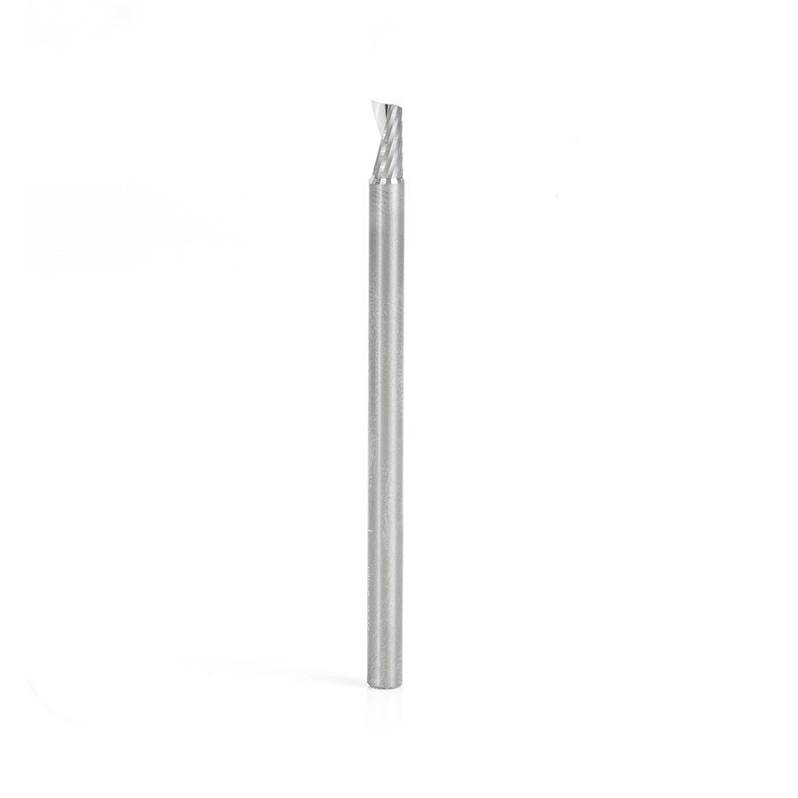57317 Metric Solid Carbide CNC Spiral 'O' Single Flute, Plastic Cutting 4 Dia x 8 x 4 Shank x 64mm Long Up-Cut Router Bit
