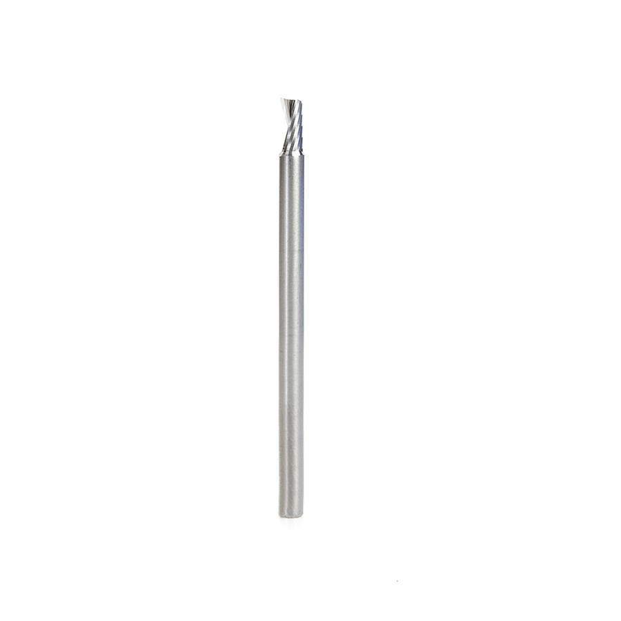 57303 Metric Solid Carbide CNC Spiral 'O' Single Flute, Aluminum Cutting 4 Dia x 8 x 4 Shank x 66mm Long Up-Cut Router Bit