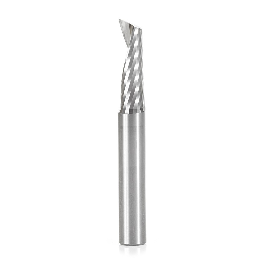 51498 Metric Solid Carbide CNC Spiral 'O' Single Flute, Aluminum Cutting 8 Dia x 25 x 8 Shank x 64mm Long Up-Cut Router Bit