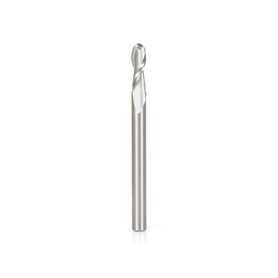 46454 Solid Carbide Up-Cut Spiral Ball Nose 2mm Radius x 4mm Dia x 12mm x 4mm Shank x 50mm Long x 2 Flute Router Bit