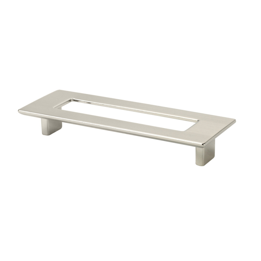 SMALL RECTANGULAR PULL WITH HOLE SATIN NICKEL