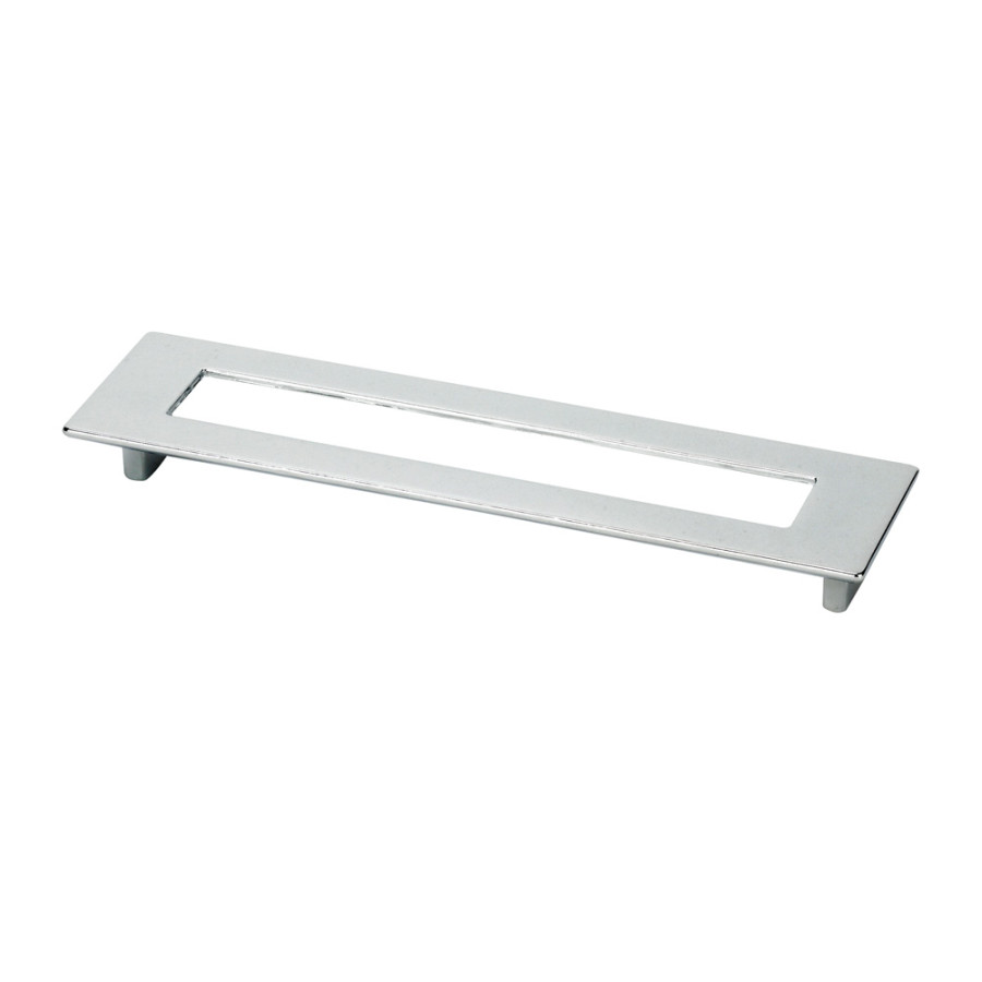 LARGE RECTANGULAR PULL WITH HOLE CHROME