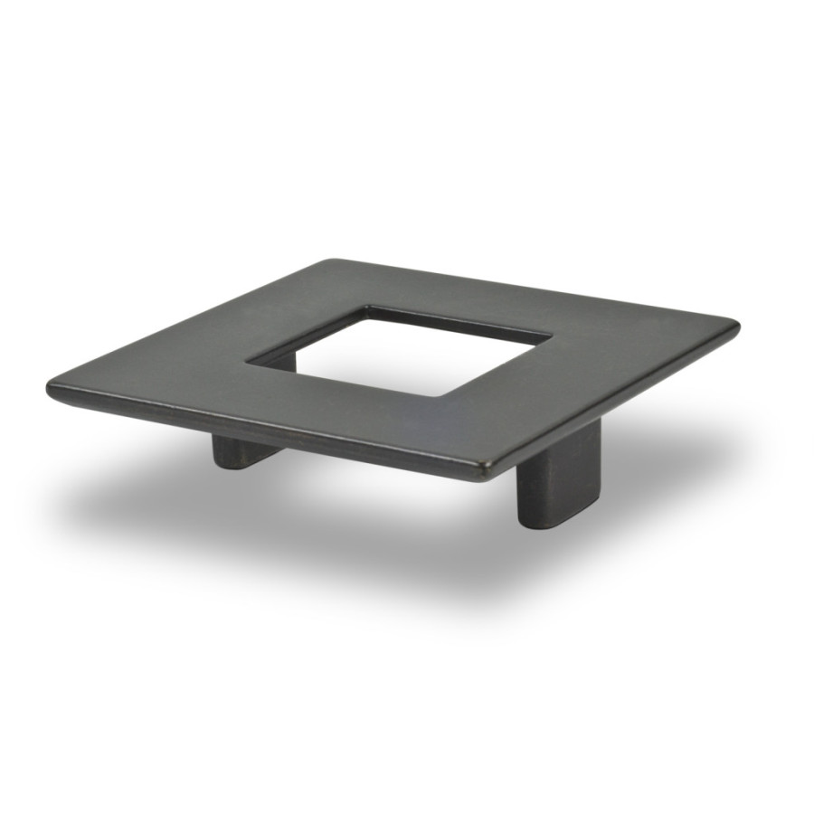 SQUARE PULL WITH HOLE DARK BRONZE