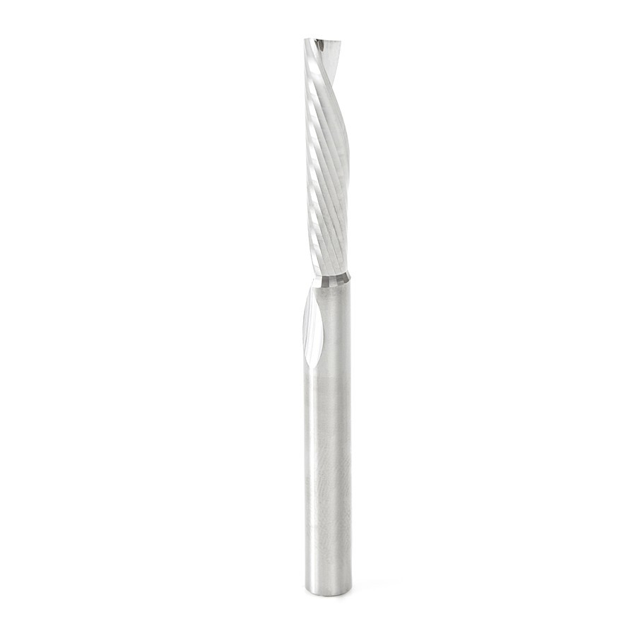 51481 Solid Carbide CNC Spiral 'O' Single Flute, Aluminum Cutting 1/4 Dia x 1-1/4 x 1/4 Shank x 3 Inch Long Up-Cut Router Bit