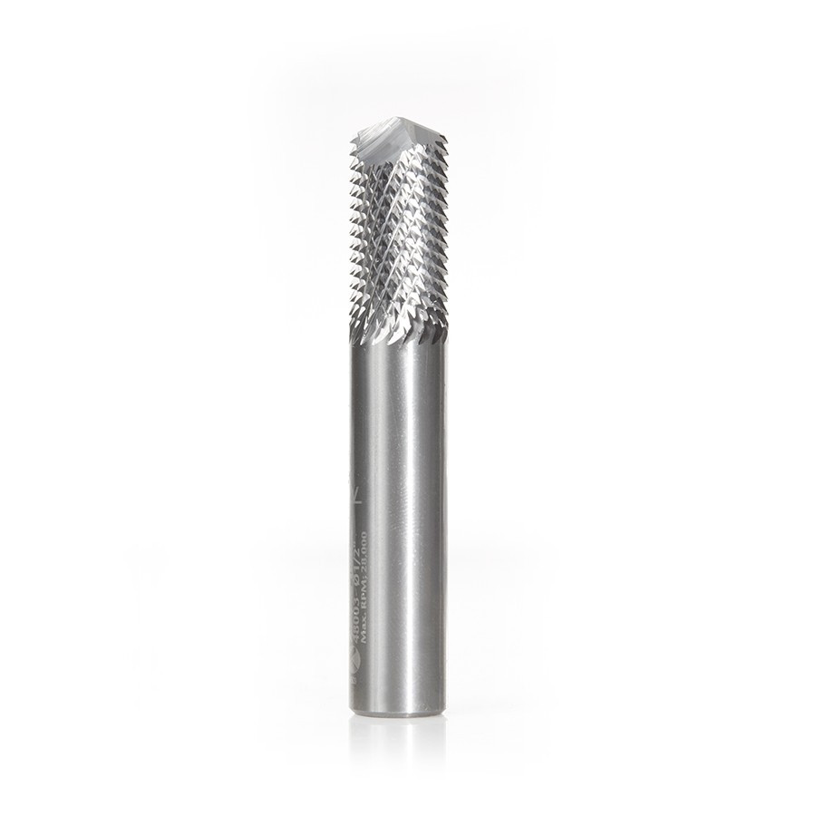 48003 Solid Carbide Medium Burr with 135¬∫ Drill Point Fiberglass and Composite Cutting 1/2 Dia x 1 x 1/2 Shank Router Bit