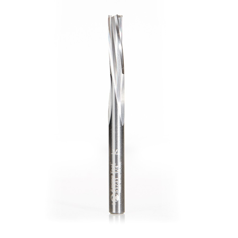 51731 Solid Carbide Spiral Finisher 1/4 Dia x 7/8 x 1/4 Shank Down-Cut Router Bit