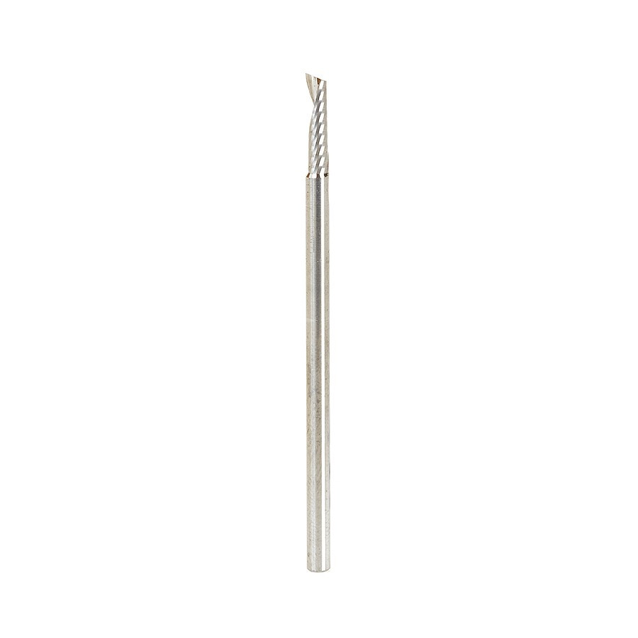 51491 Metric Solid Carbide CNC Spiral 'O' Single Flute, Plastic Cutting 3 Dia x 12 x 3 Shank x 64mm Long Up-Cut Router Bit