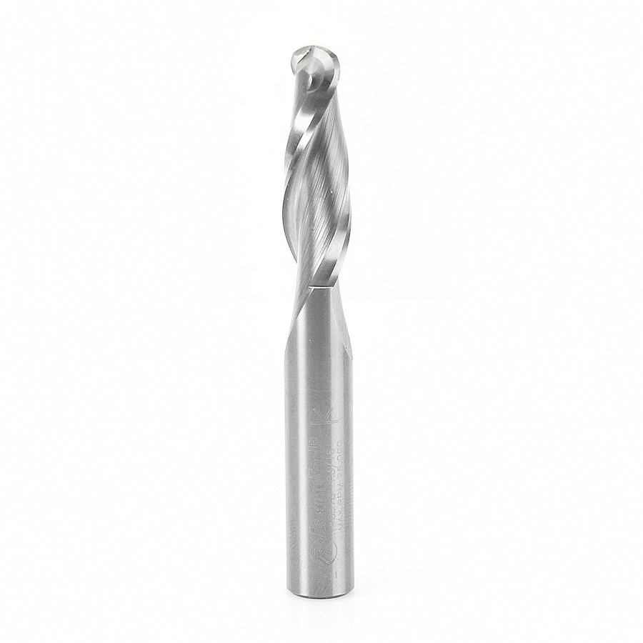 46378 Solid Carbide Up-Cut Ball Nose Spiral 3/8 Dia x 1-1/4 x 3/8 Shank Router Bit