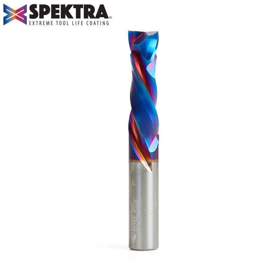 46165 CNC Solid Carbide Spektra™ Extreme Tool Life Coated Compression Spiral 1/2 Dia x 1-5/8 x 1/2 Inch Shank