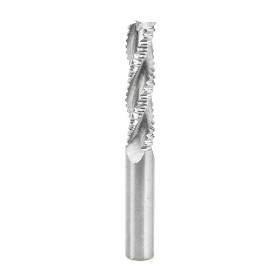 46126 CNC Solid Carbide Roughing Spiral 3 Flute Chipbreaker 1/2 Dia x 2 Inch x 1/2 Shank Up-Cut Router Bit