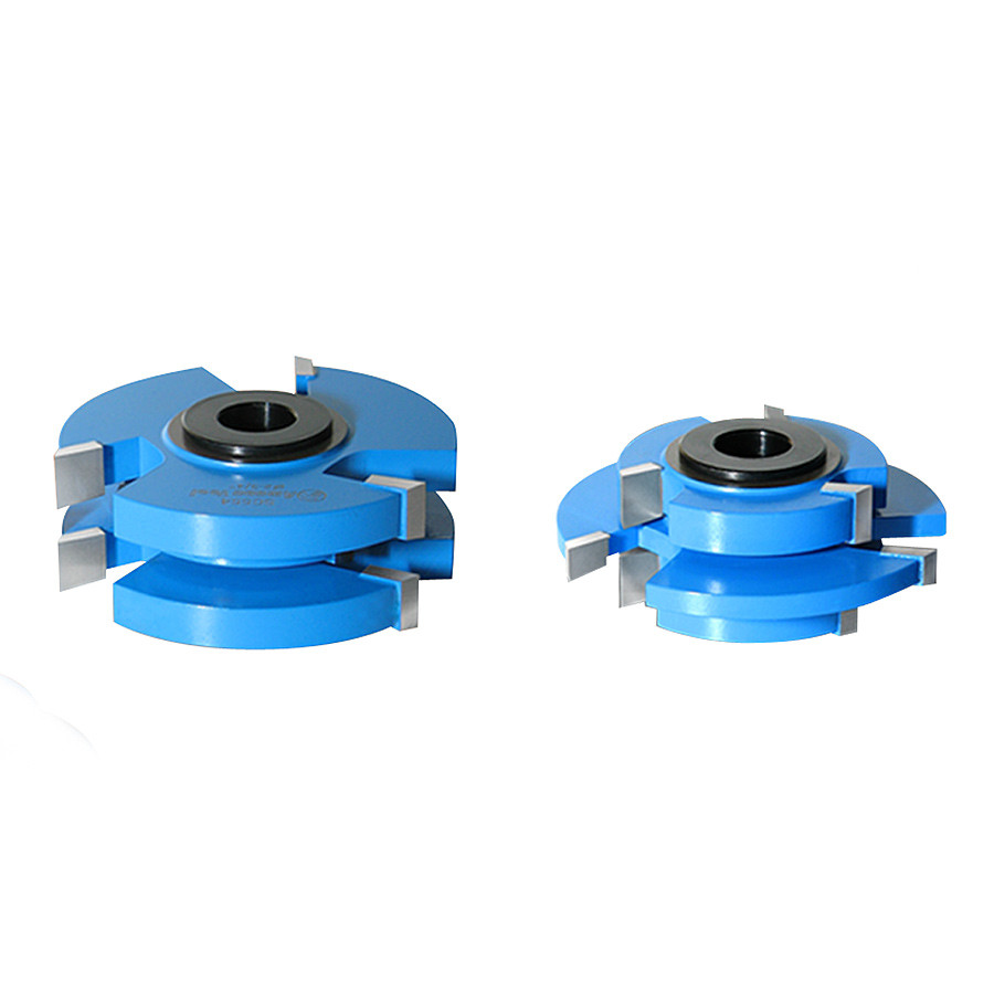 SC554 2-Piece Carbide Tipped 3-Wing Stile & Rail Tongue & Groove Cabinet Door 2-3/4 Dia x 1 x 1/2 & 3/4 Bore Set for 5/8 to 1 Inch Material