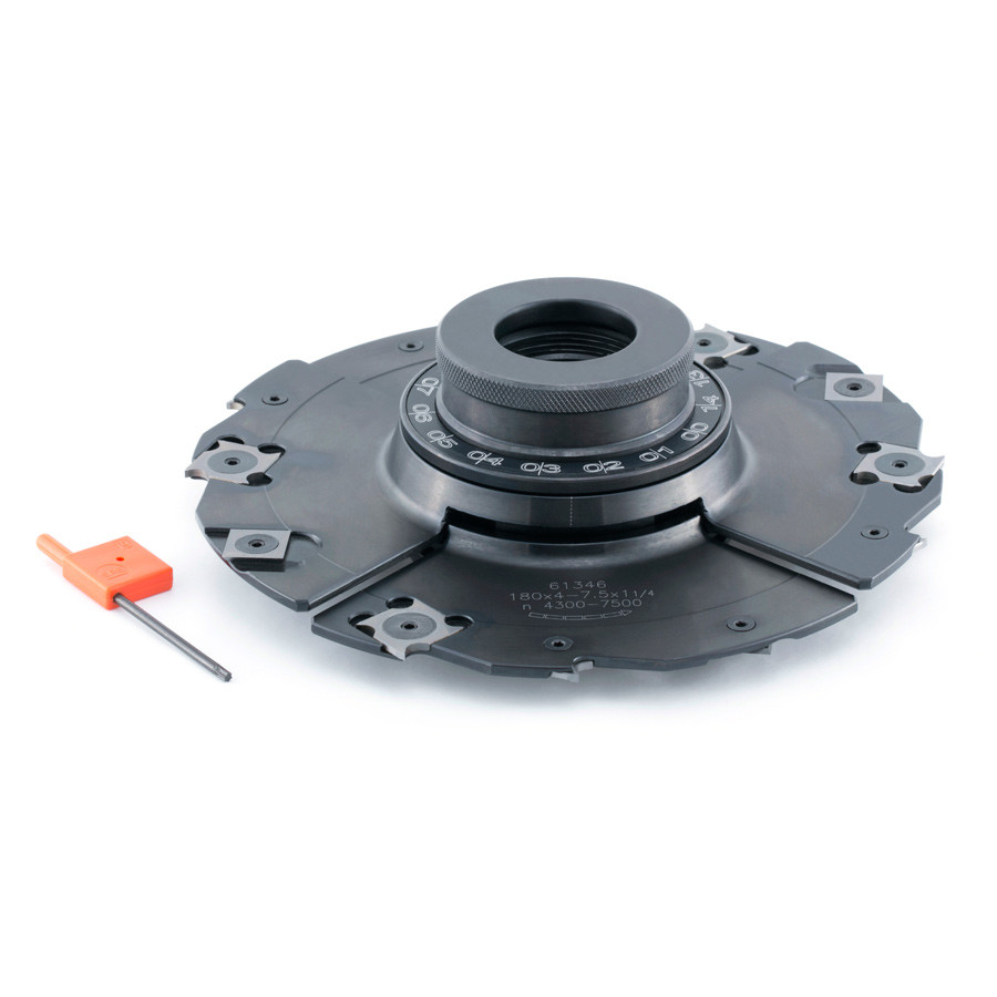 61346 Insert Carbide Adjustable Groove with Scorer & Ring Nut 180mm Dia x 4.0 to 7.5mm x 1-1/4 Bore