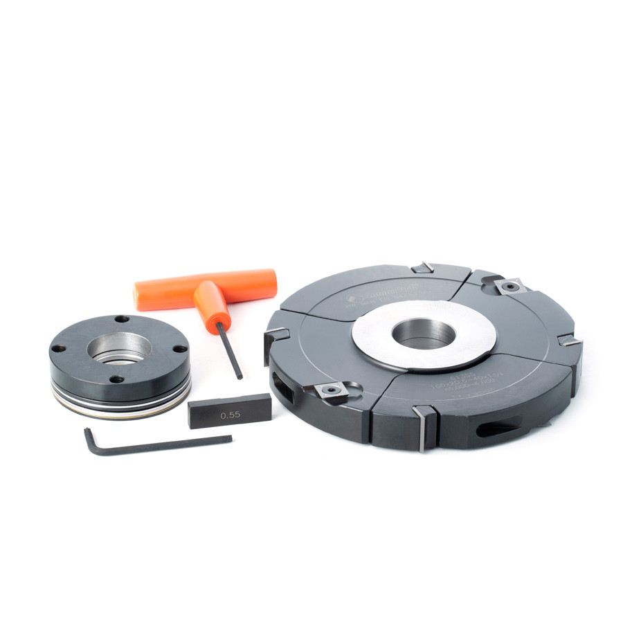 61355 Insert Carbide Adjustable Groove & Rabbet with Scorer 160mm Dia x 20.6 to 40mm x 1-1/4 Bore