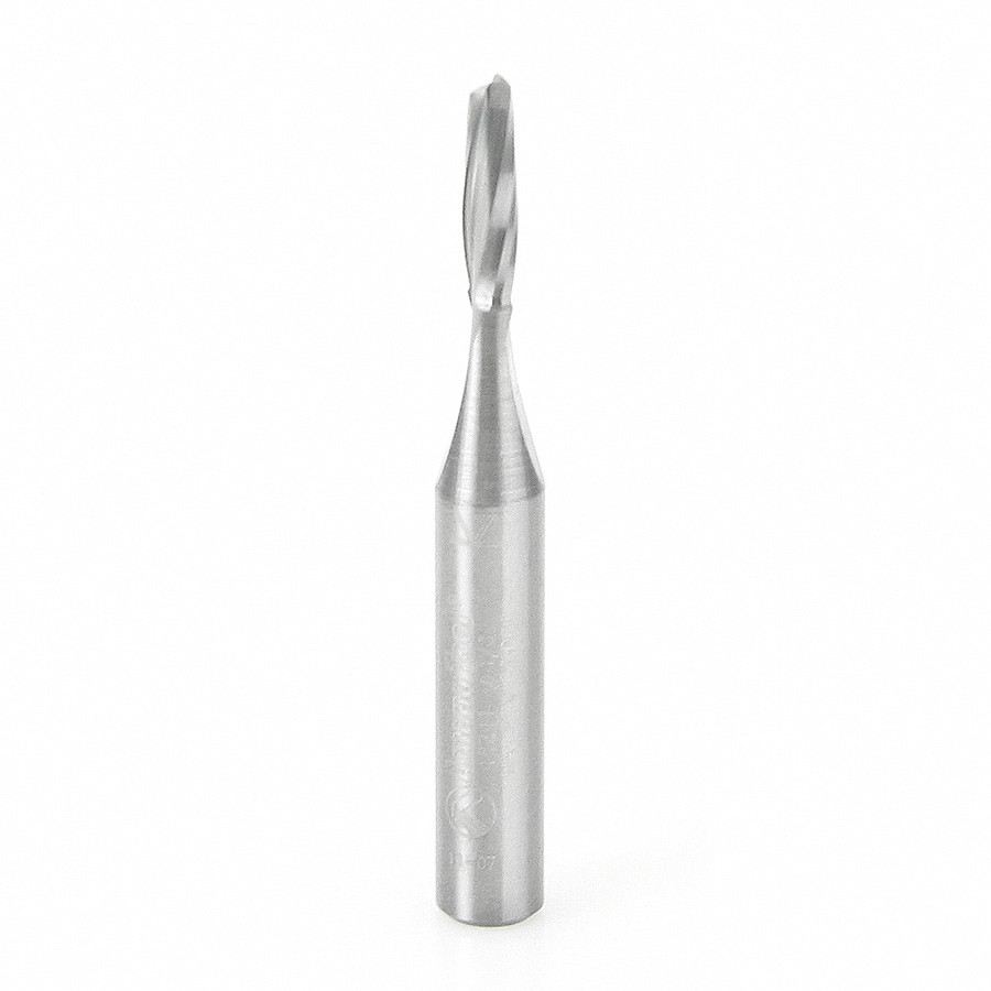 46241 CNC Solid Carbide Spiral Plunge for Solid Wood 1/8 Dia x 1/2 x 1/4 Inch Shank Up-Cut