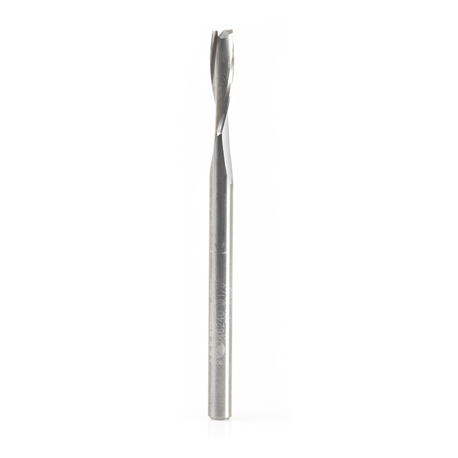 46240 CNC Solid Carbide Spiral Plunge for Solid Wood 1/8 Dia x 1/2 x 1/8 Shank x 2 Inch Long Up-Cut