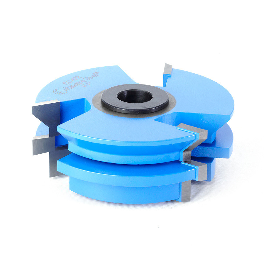 SC422 Carbide Tipped 3-Wing Wainscot with V & Bead Cutters 3 Dia x 1 x 45 Deg x 1/2 & 3/4 Bore for 3/4 Material